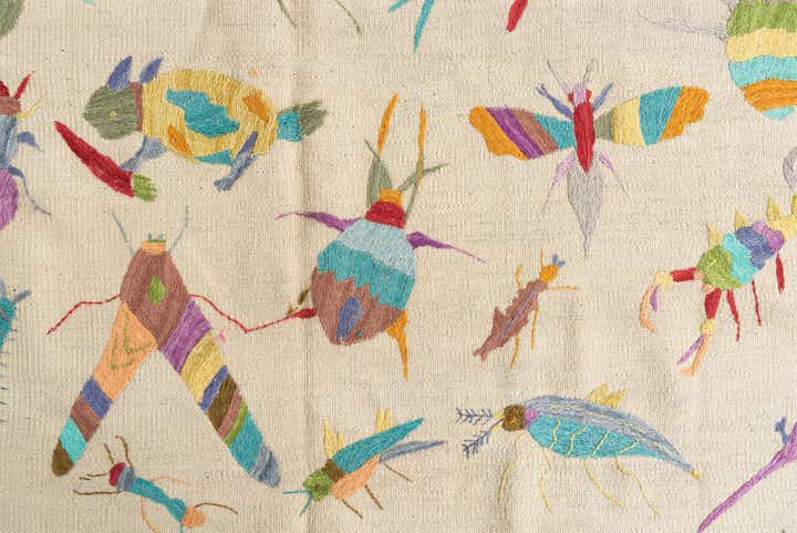 5' 5 x 7' 4 Hand Woven Kilim Suzani Wool Rug