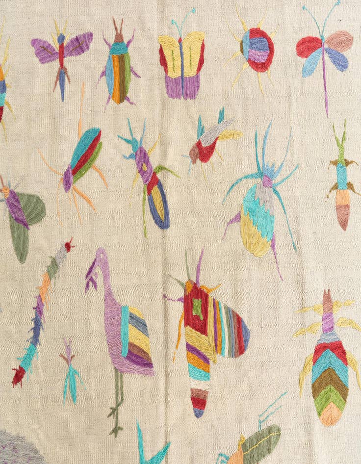 Detail image of 5' 5 x 7' 4  Hand Woven Kilim Suzani Wool Rug