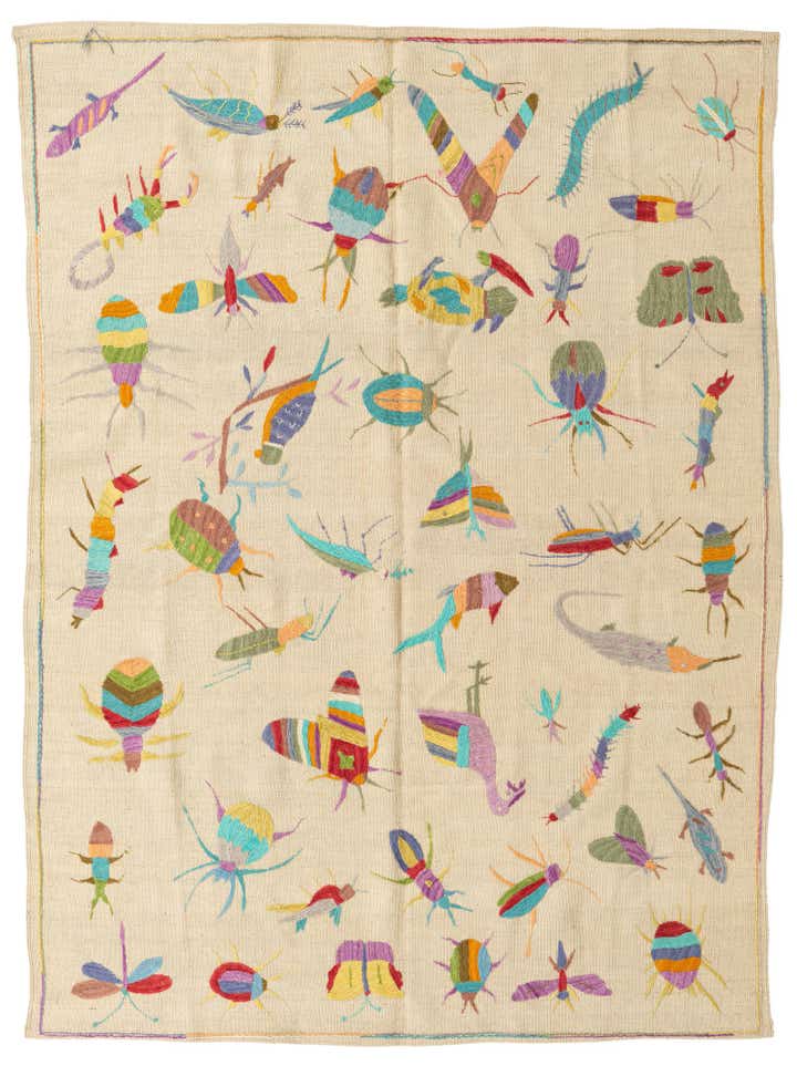 5' 5 x 7' 4 Hand Woven Kilim Suzani Wool Rug