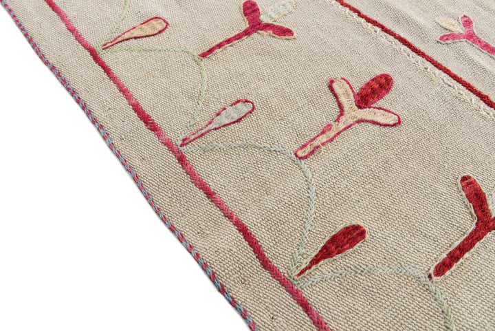 6' x 7' 6 Hand Woven Kilim Suzani Wool Rug