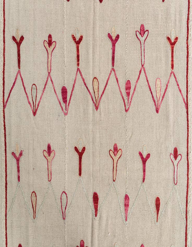 Detail image of 6' x 7' 6  Hand Woven Kilim Suzani Wool Rug