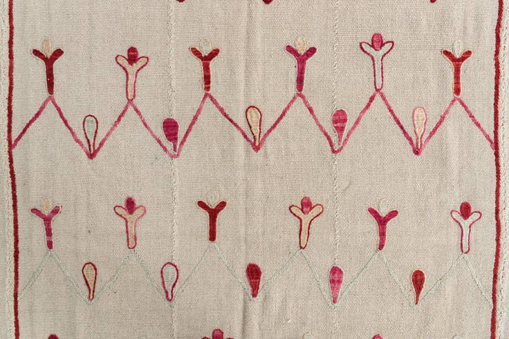 Detail image of 6' x 7' 6 Hand Woven Kilim Suzani Wool Rug