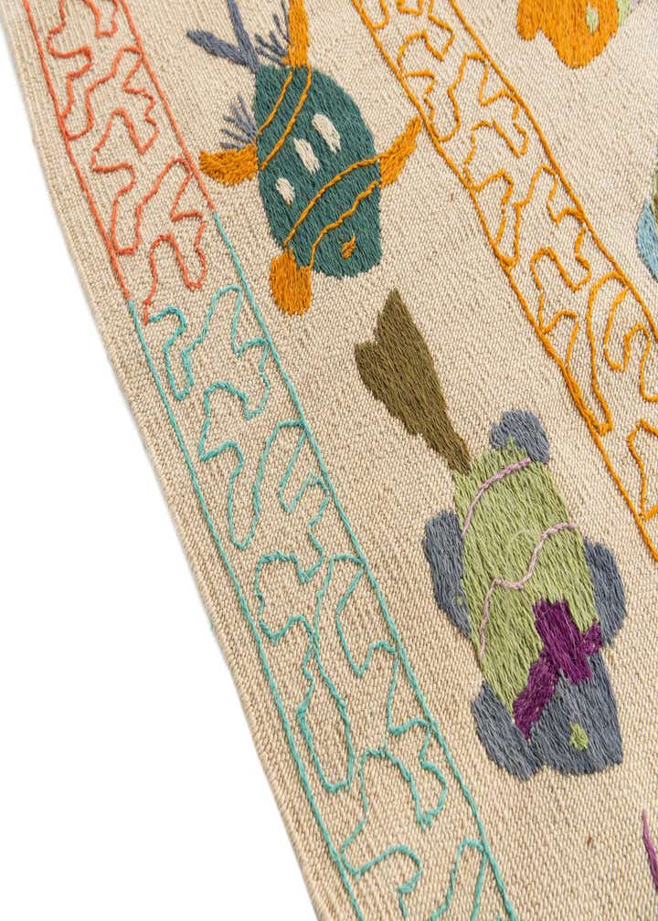 5' 6 x 7' 8 Hand Woven Kilim Suzani Wool Rug