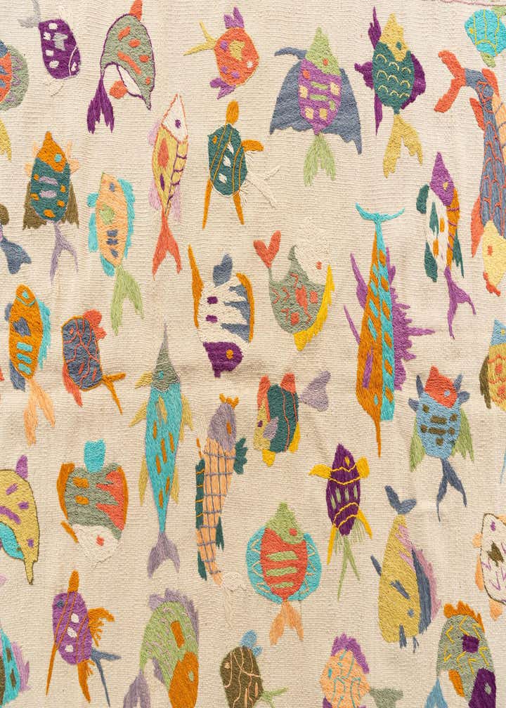 5' 6 x 7' 8 Hand Woven Kilim Suzani Wool Rug