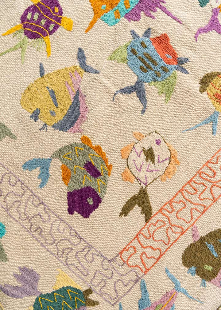 5' 6 x 7' 8 Hand Woven Kilim Suzani Wool Rug