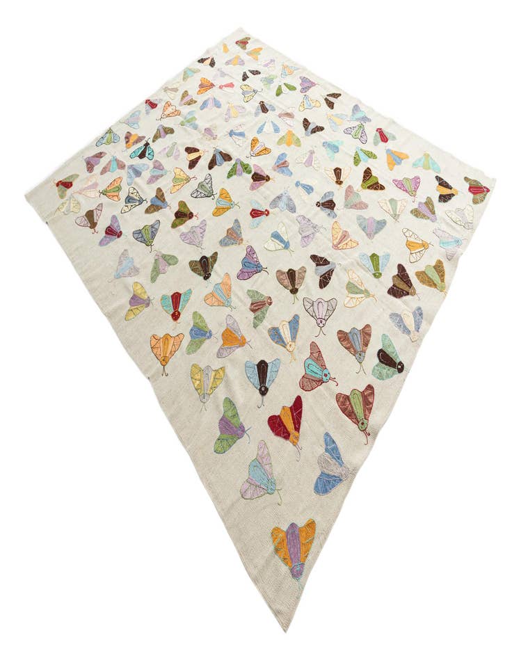 Detail image of 8' 1 x 9' 4  Hand Woven Kilim Suzani Wool Rug