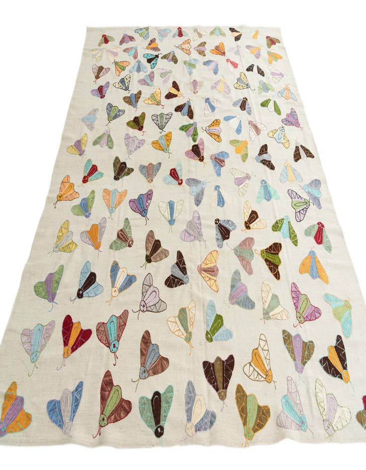 Detail image of 8' 1 x 9' 4  Hand Woven Kilim Suzani Wool Rug