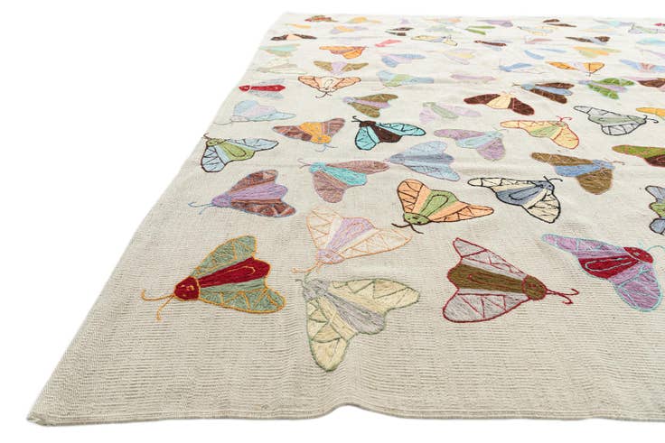Detail image of 8' 1 x 9' 4 Hand Woven Kilim Suzani Wool Rug