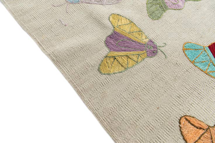 Detail image of 8' 1 x 9' 4 Hand Woven Kilim Suzani Wool Rug