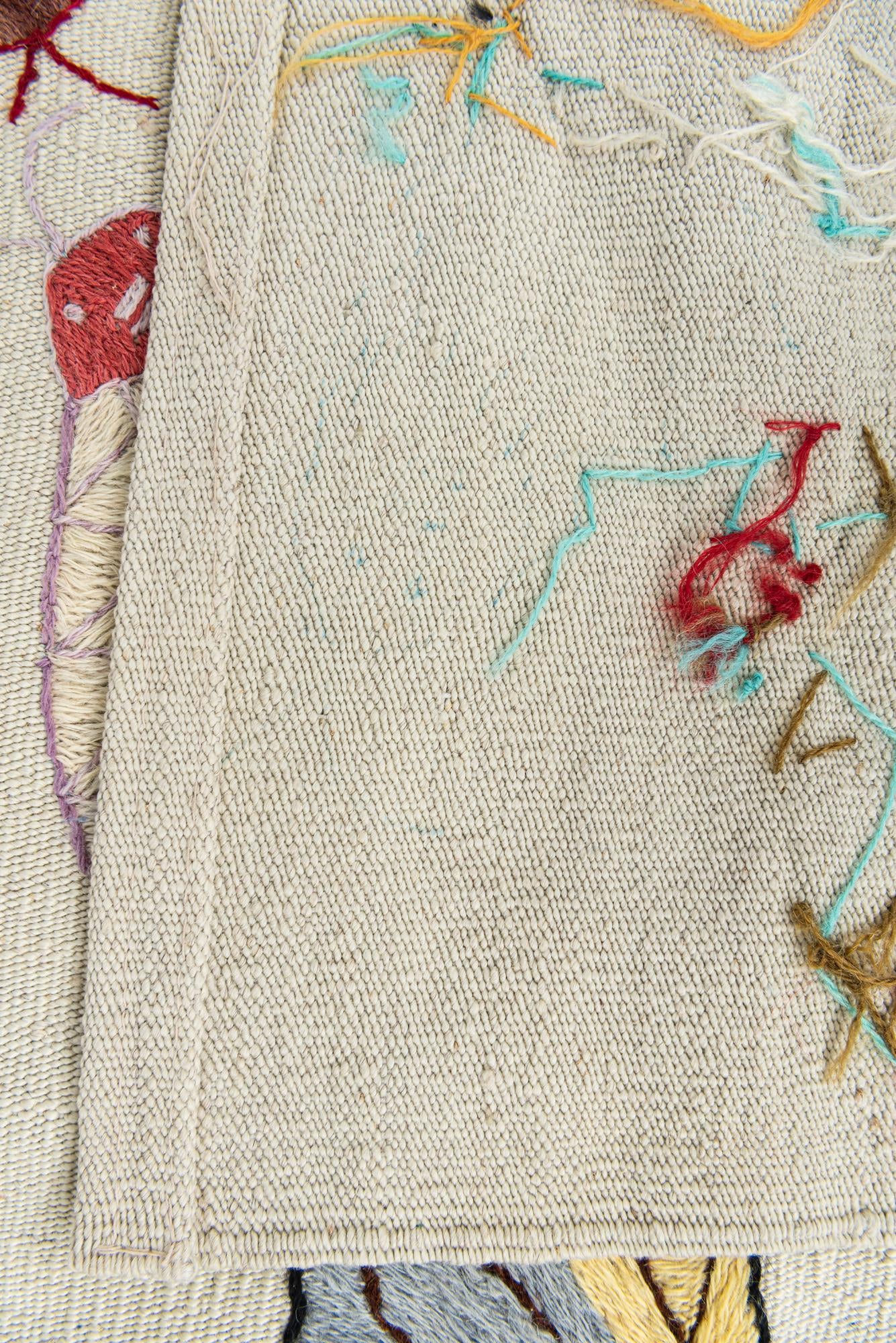 8' 1 x 9' 4 Hand Woven Kilim Suzani Wool Rug