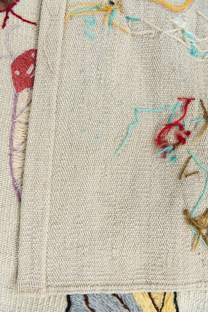 8' 1 x 9' 4 Hand Woven Kilim Suzani Wool Rug