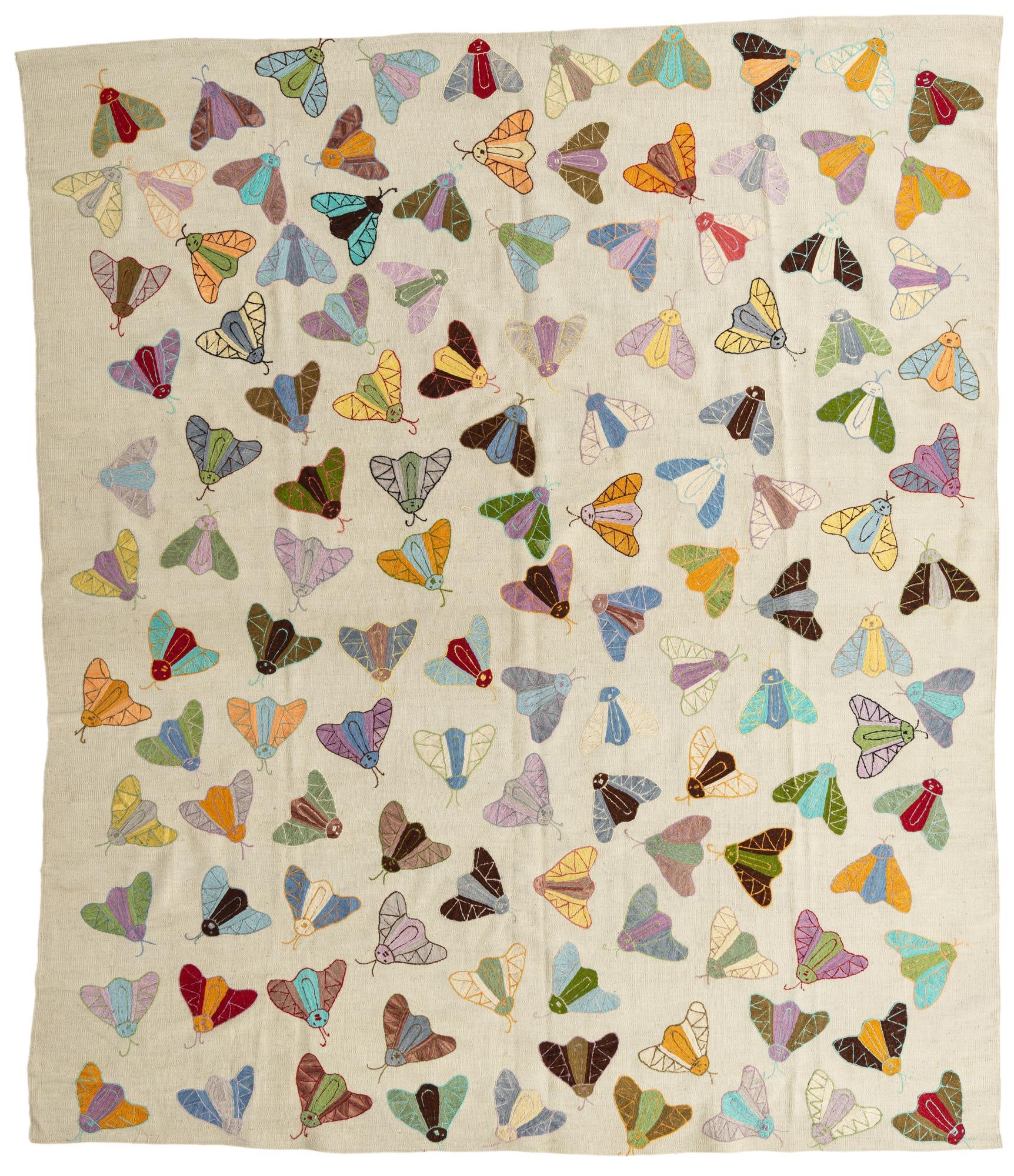 8' 1 x 9' 4 Hand Woven Kilim Suzani Wool Rug