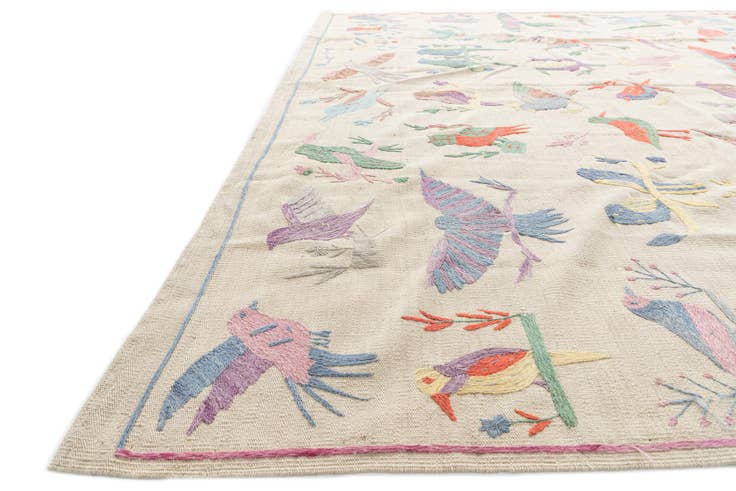 Detail image of 8' 2 x 9' 4 Hand Woven Kilim Suzani Wool Rug