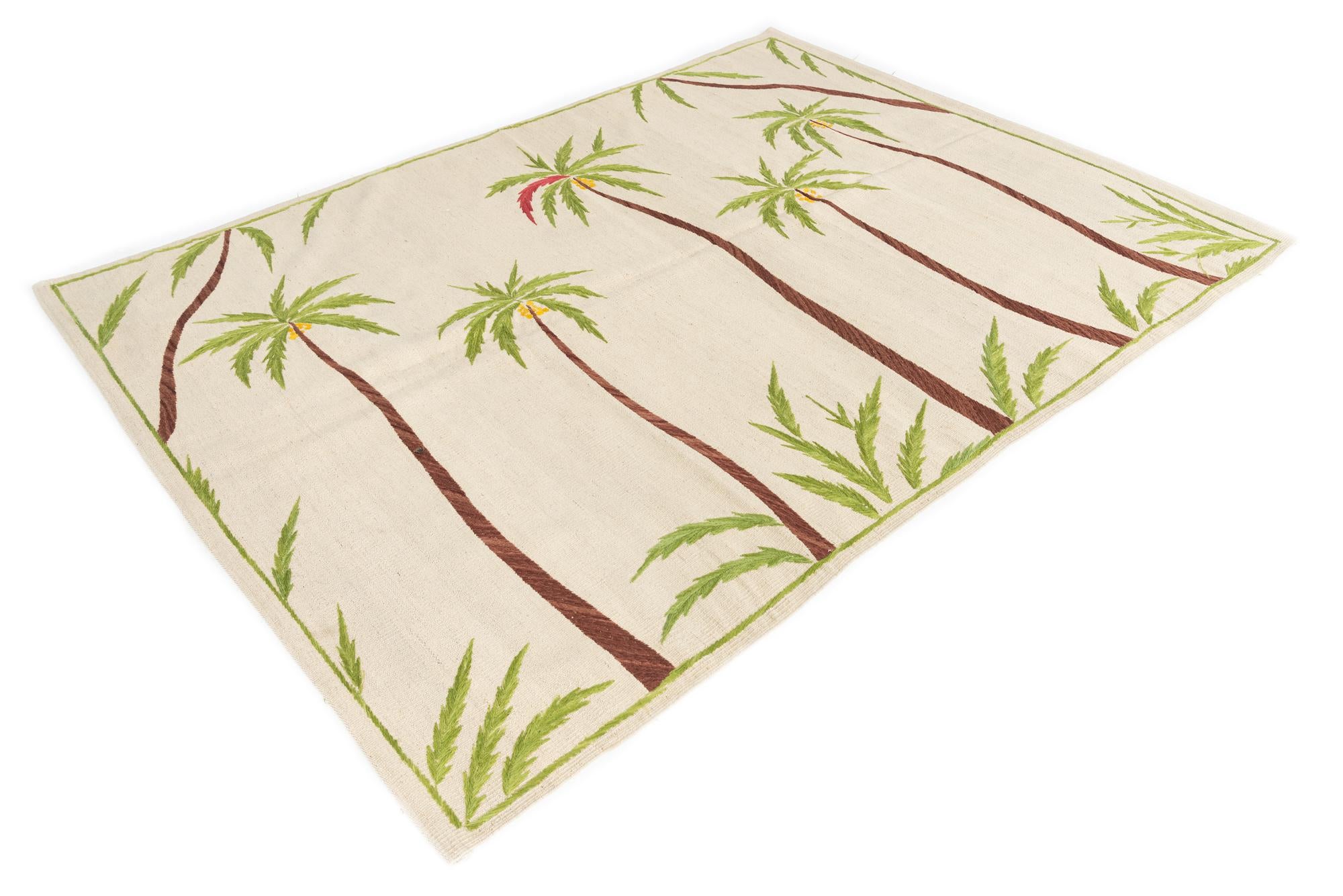 5' 6 x 7' 6 Hand Woven Kilim Suzani Wool Rug