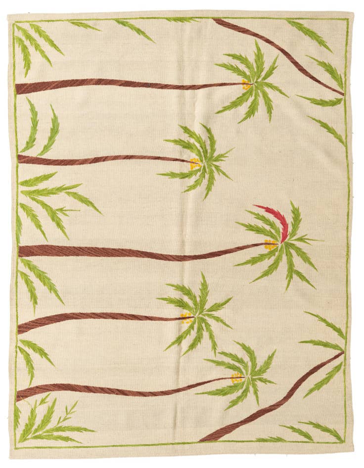 Detail image of 5' 6 x 7' 6 Hand Woven Kilim Suzani Wool Rug