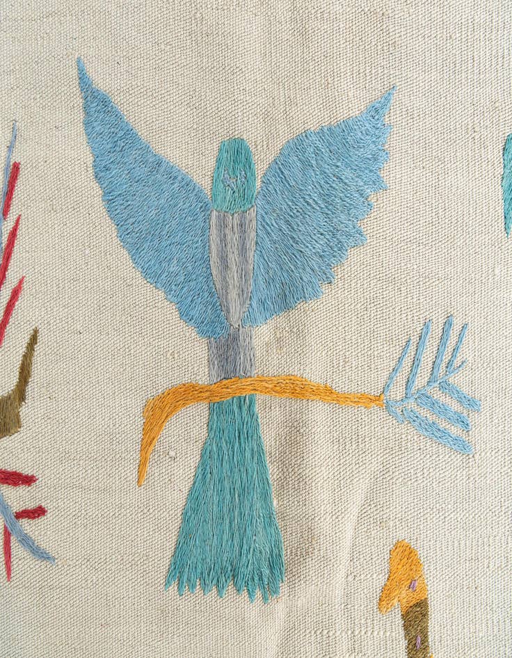 Detail image of 5' 7 x 8'  Hand Woven Kilim Suzani Wool Rug