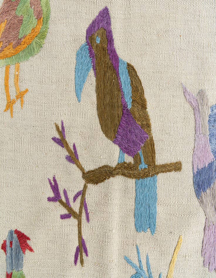 Detail image of 5' 7 x 8'  Hand Woven Kilim Suzani Wool Rug