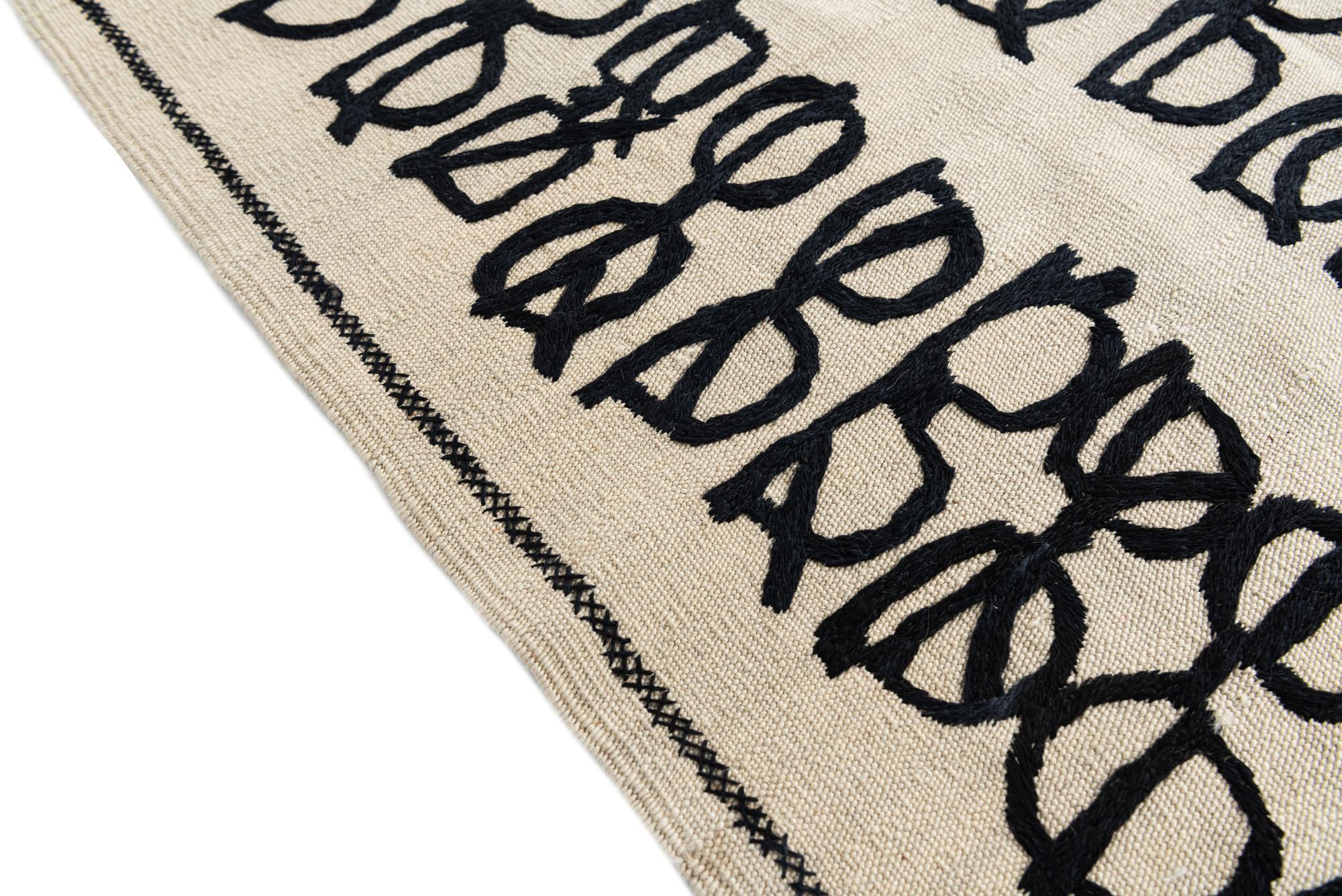 6' 4 x 9' 3 Hand Woven Kilim Suzani Wool Rug
