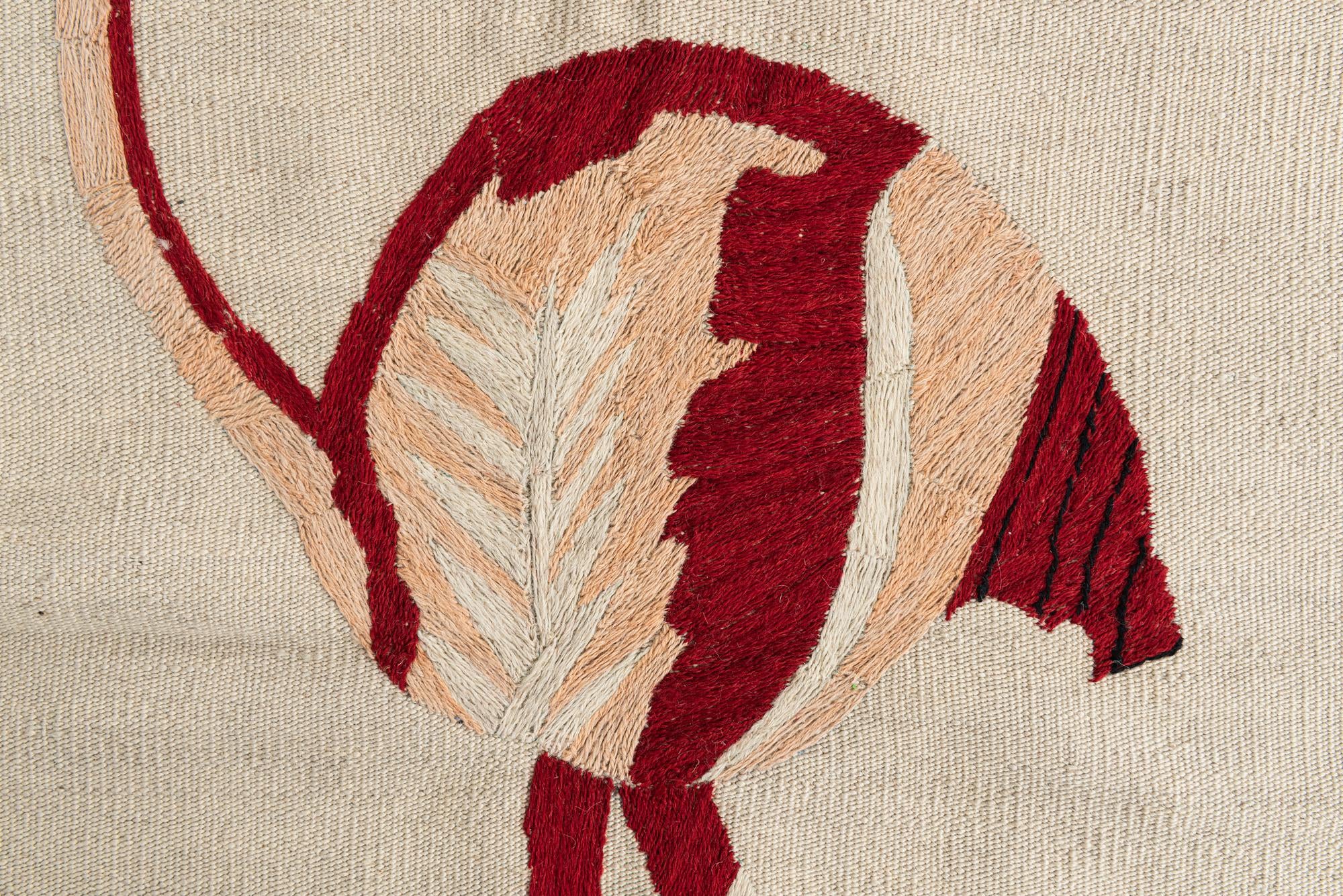3' 3 x 4' 9 Hand Woven Kilim Suzani Wool Rug