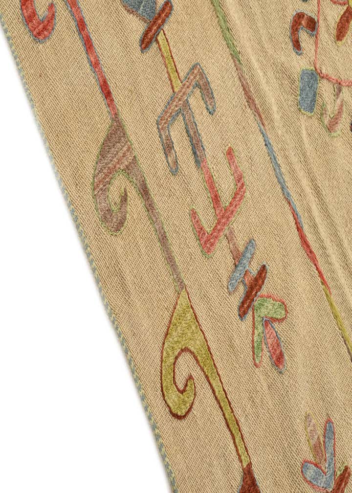 5' 7 x 7' 5 Hand Woven Kilim Suzani Wool Rug