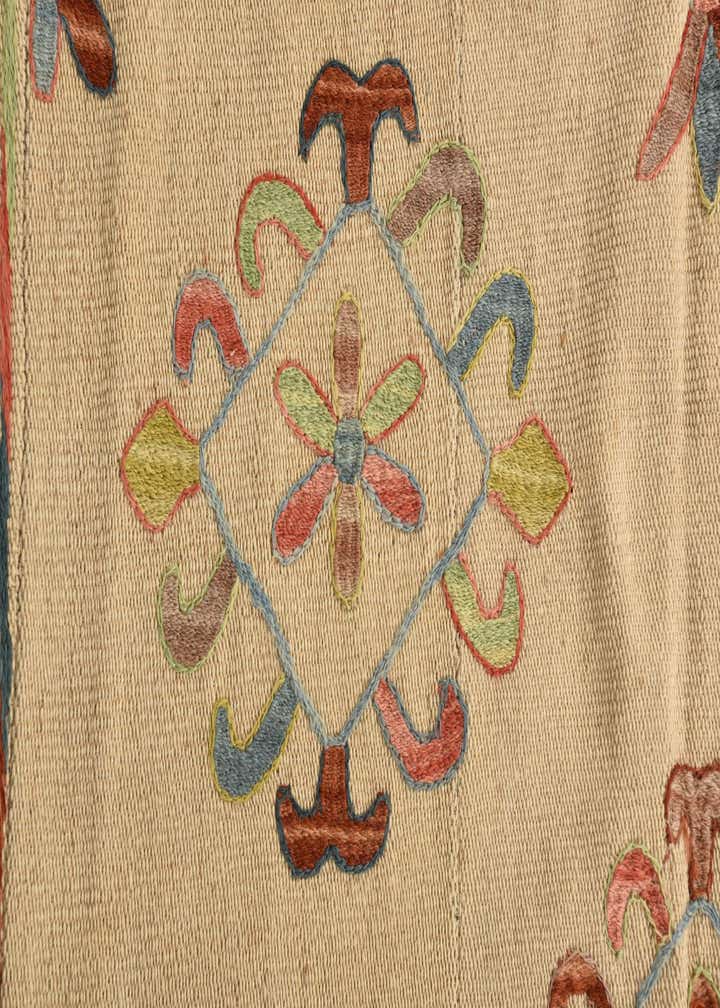 5' 7 x 7' 5 Hand Woven Kilim Suzani Wool Rug