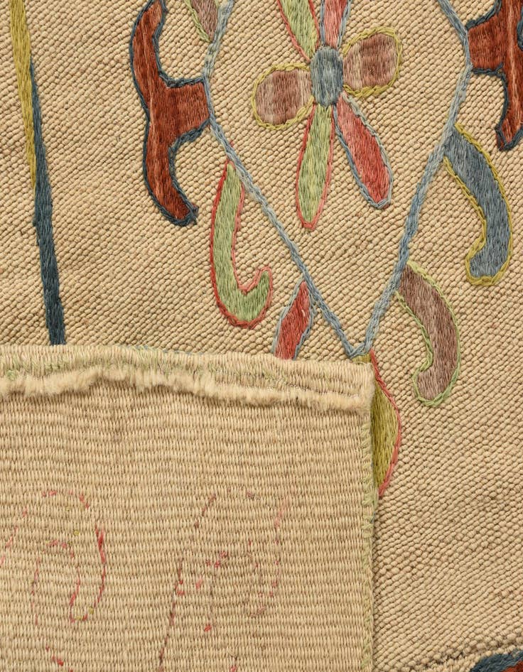 Detail image of 5' 7 x 7' 5  Hand Woven Kilim Suzani Wool Rug