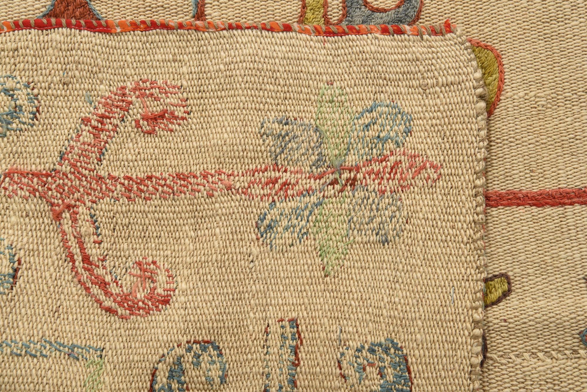 5' 11 x 7' 7 Hand Woven Kilim Suzani Wool Rug