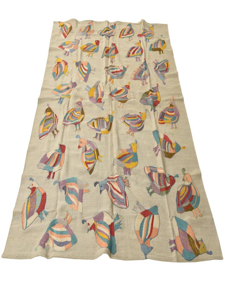 Detail image of 5' 4 x 7' 2  Hand Woven Kilim Suzani Wool Rug