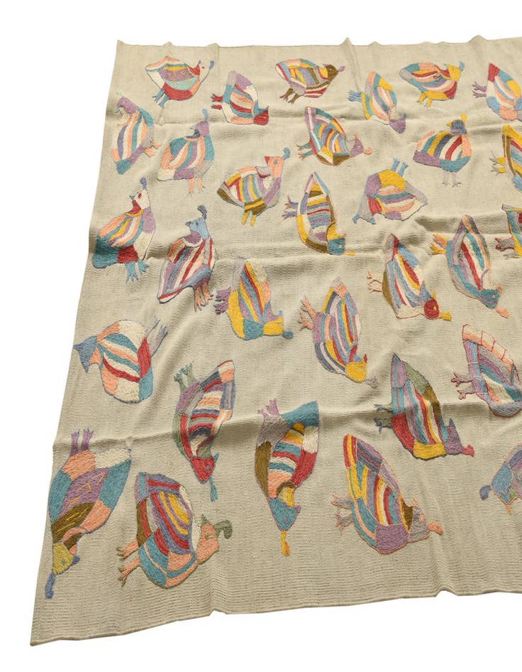 Detail image of 5' 4 x 7' 2  Hand Woven Kilim Suzani Wool Rug