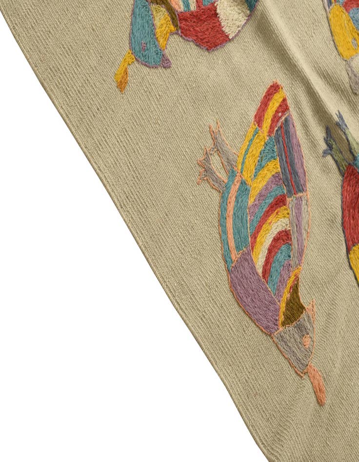 Detail image of 5' 4 x 7' 2  Hand Woven Kilim Suzani Wool Rug