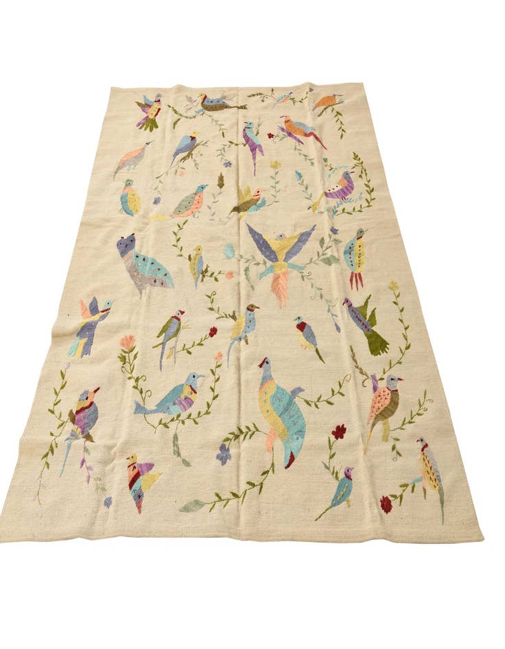 Detail image of 5' 9 x 7' 5  Hand Woven Kilim Suzani Wool Rug