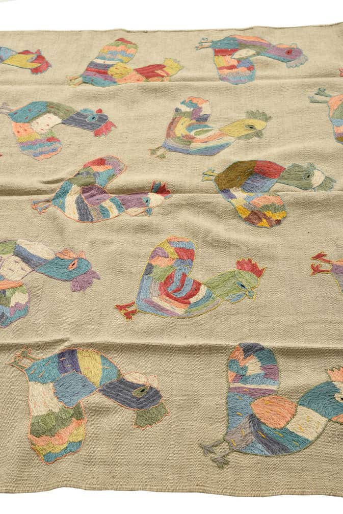 4' 10 x 6' 9 Hand Woven Kilim Suzani Wool Rug