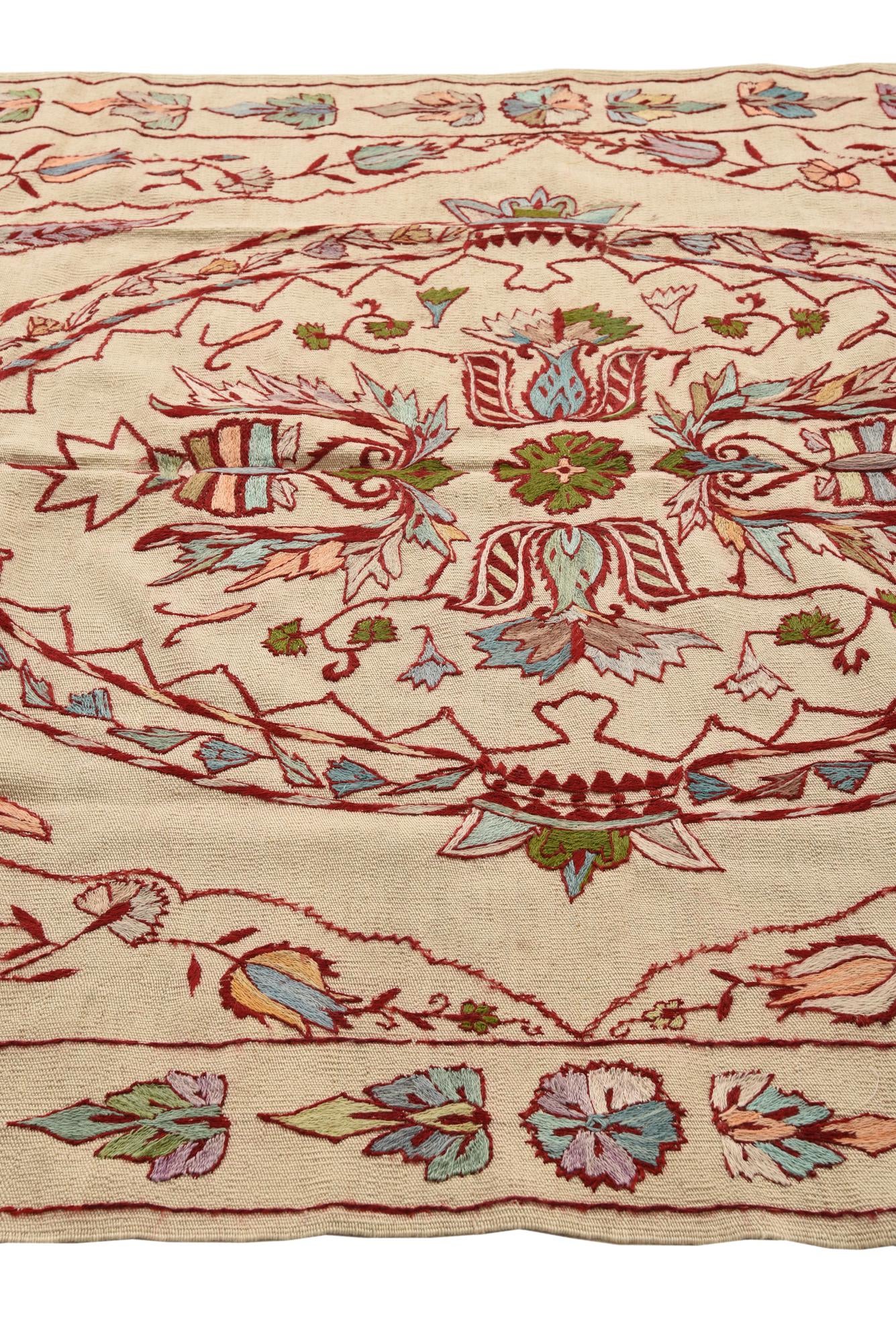 5' 10 x 7' 10 Hand Woven Kilim Suzani Wool Rug