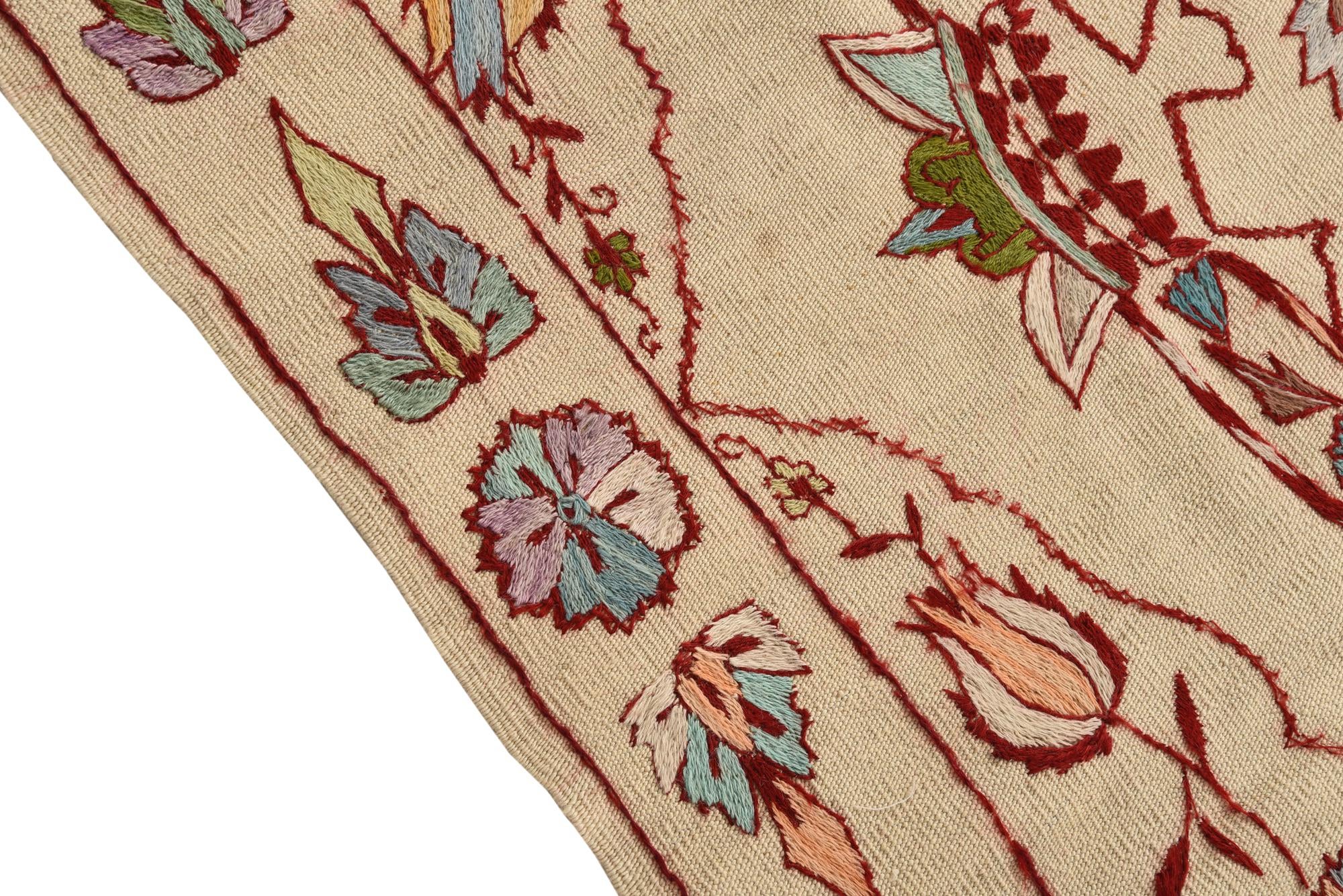 5' 10 x 7' 10 Hand Woven Kilim Suzani Wool Rug