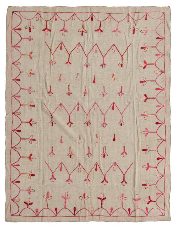 Detail image of 5' 11 x 7' 5 Hand Woven Kilim Suzani Wool Rug