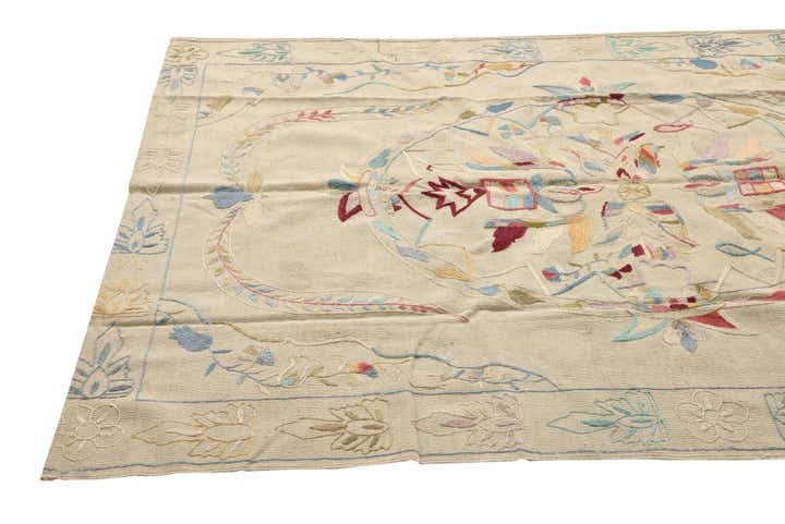 5' 7 x 7' 9 Hand Woven Kilim Suzani Wool Rug