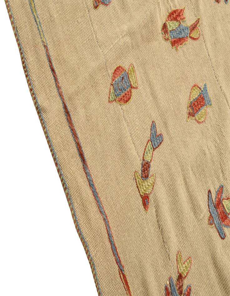 Detail image of 5' x 6' 6  Hand Woven Kilim Suzani Wool Rug