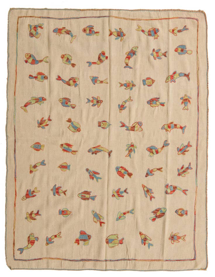 Detail image of 5' x 6' 6 Hand Woven Kilim Suzani Wool Rug