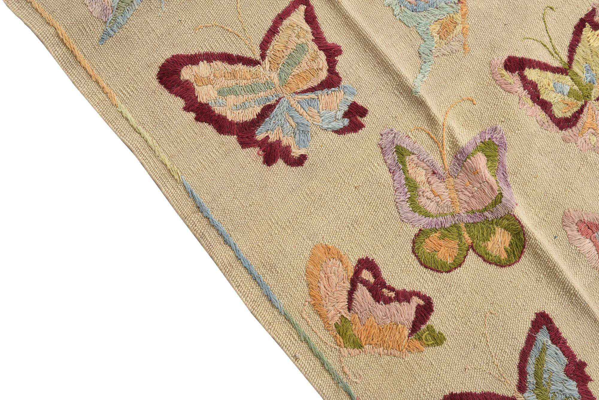 5' x 6' 2 Hand Woven Kilim Suzani Wool Rug