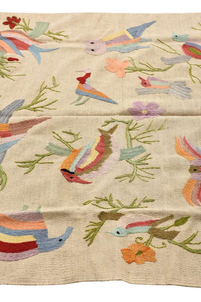 4' 2 x 5' 8 Hand Woven Kilim Suzani Wool Rug