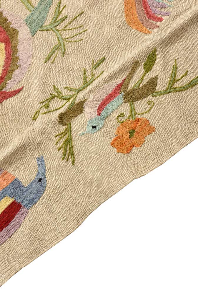 4' 2 x 5' 8 Hand Woven Kilim Suzani Wool Rug