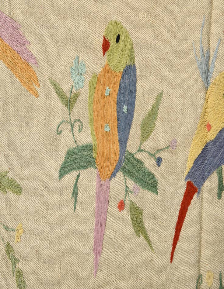 Detail image of 6' 5 x 9'  Hand Woven Kilim Suzani Wool Rug