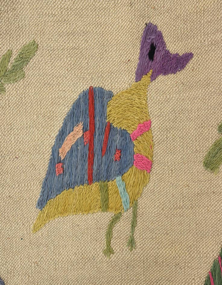 Detail image of 6' 5 x 9'  Hand Woven Kilim Suzani Wool Rug