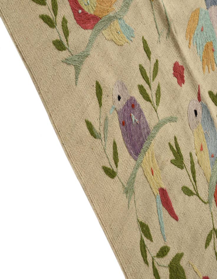 Detail image of 6' 8 x 8' 11  Hand Woven Kilim Suzani Wool Rug