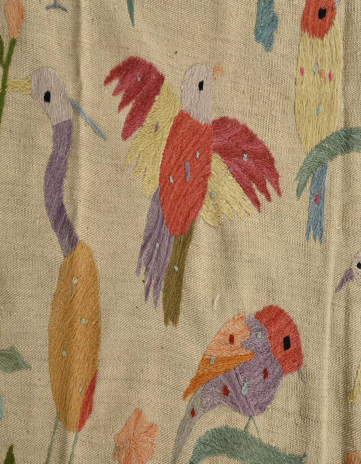 Detail image of 6' 8 x 8' 11  Hand Woven Kilim Suzani Wool Rug