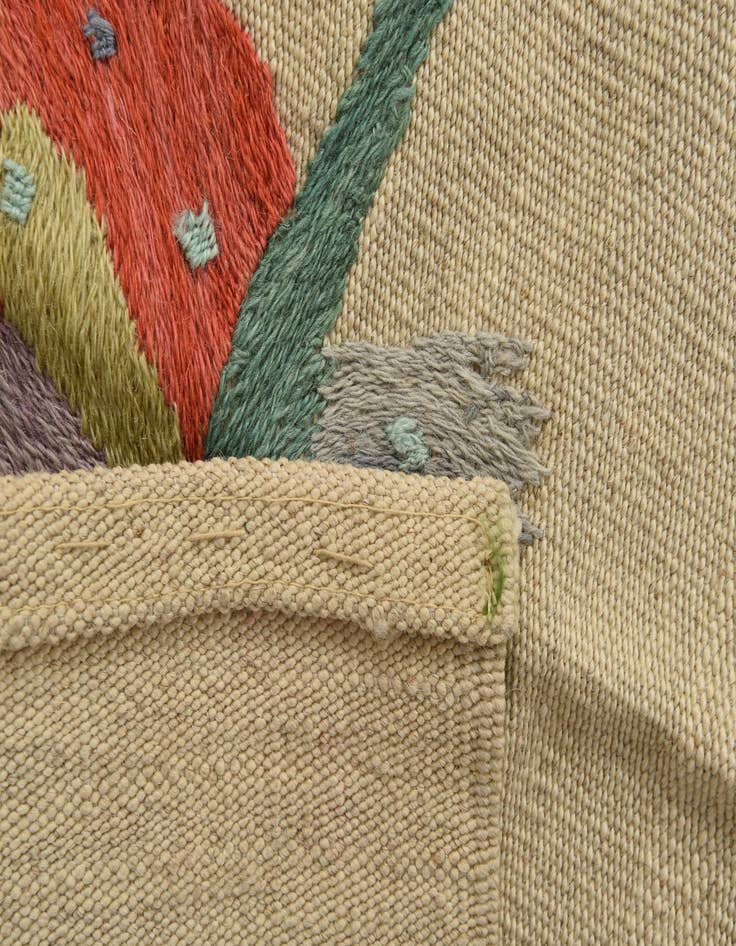 Detail image of 6' 8 x 8' 11  Hand Woven Kilim Suzani Wool Rug