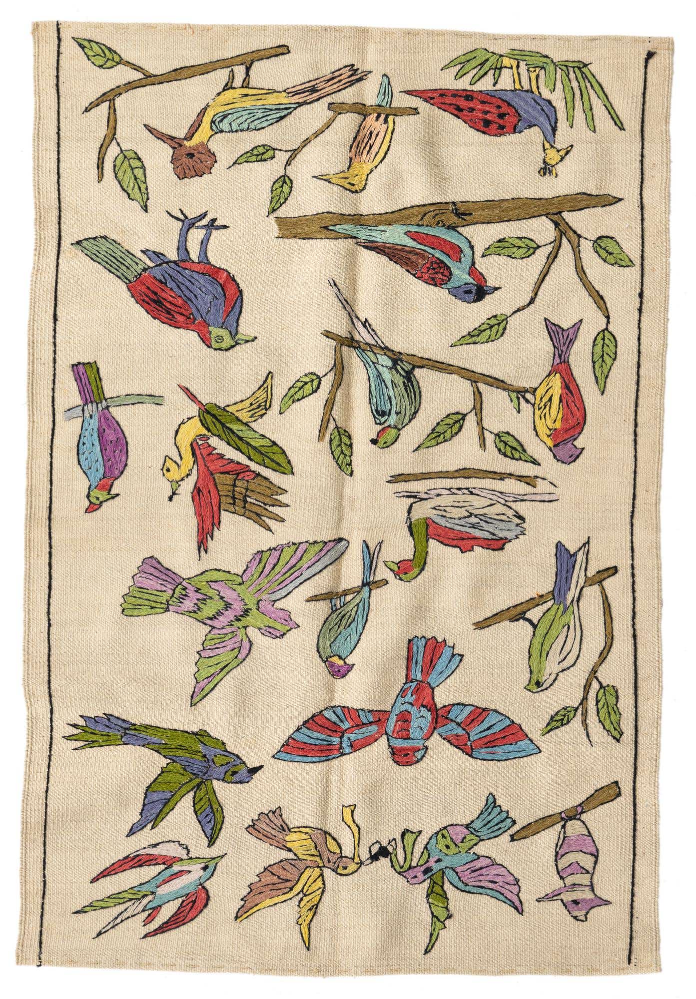 3' 2 x 4' 8 Hand Woven Kilim Suzani Wool Rug