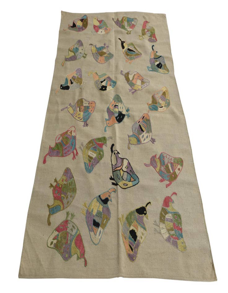 Detail image of 3' 9 x 5' 10  Hand Woven Kilim Suzani Wool Rug