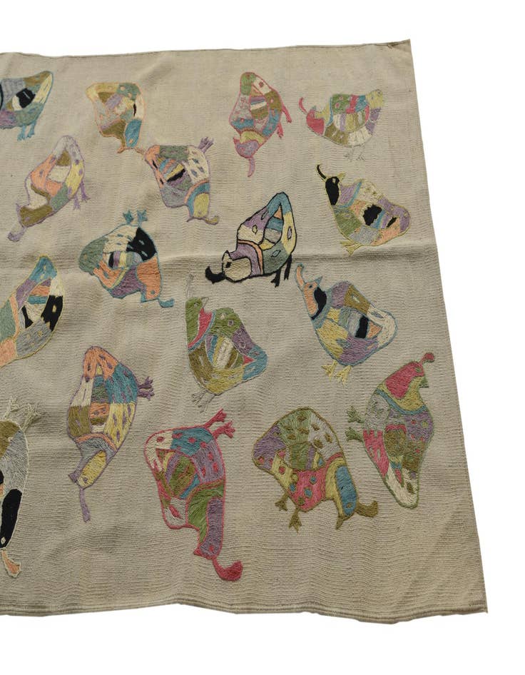 Detail image of 3' 9 x 5' 10  Hand Woven Kilim Suzani Wool Rug