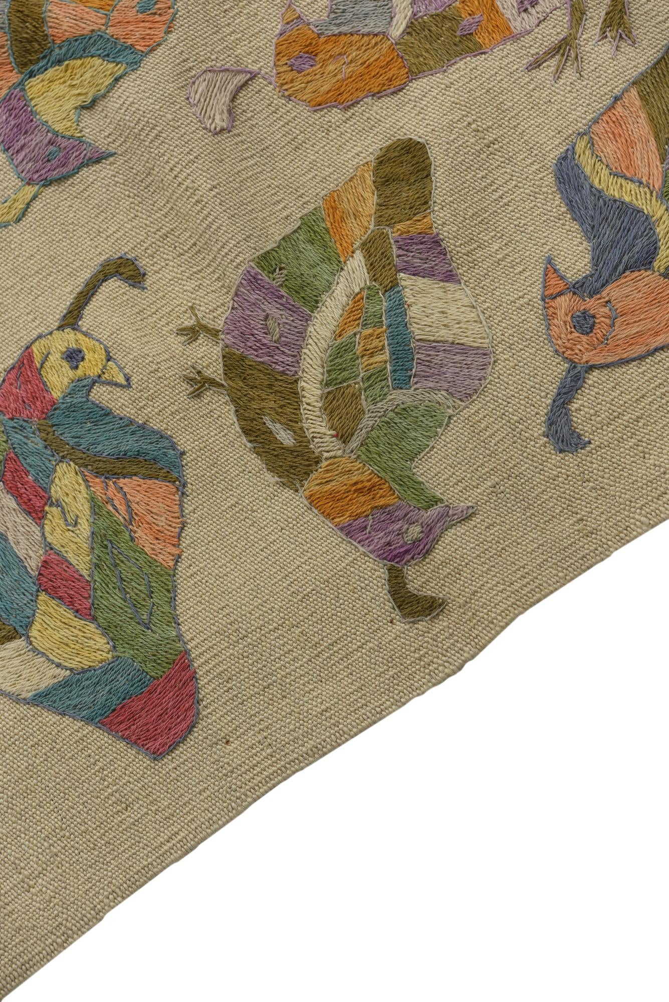 3' 3 x 4' 7 Hand Woven Kilim Suzani Wool Rug